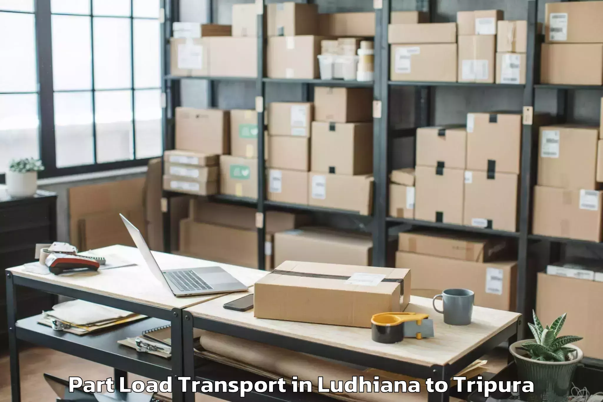 Trusted Ludhiana to Melaghar Part Load Transport